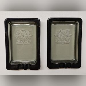 Vintage Camel Joe's Ashtrays Smokey Grey Glass 5" Set Of 2